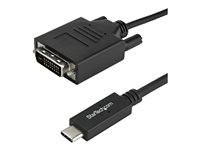 StarTech.com USB-C to DVI Cable - 6 ft / 2m - 1080p - 1920x1200 - USB-C DVI Monitor Cable - USB C Cable - Computer Monitor Cable (CDP2DVIMM2MB) - USB / DVI-kabel - 24 pin USB-C (hann) til DVI-D (hann) - Thunderbolt 3 / USB 3.1 - 2 m - 1920 x 1200 (WUXGA)-støtte - svart - for P/N: TB4CDOCK CDP2DVIMM2MB