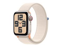 Apple Watch SE (GPS + Cellular) - 2. generasjon - 40 mm - stjernelysaluminium - smartklokke med sportssløyfe - vevet nylon - stjernelys - håndleddstørrelse: 130-200 mm - 32 GB - Wi-Fi, LTE, Bluetooth - 4G - 27.8 g MRG43DH/A