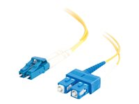C2G LC-SC 9/125 OS1 Duplex Singlemode PVC Fiber Optic Cable (LSZH) - Koblingskabel - SC-enkeltmodus (hann) til LC-enkeltmodus (hann) - 1 m - 1 m - fiberoptisk - dupleks - 9 / 125 micron - OS1 - halogenfri - gul 85586