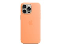 Apple - Baksidedeksel for mobiltelefon - MagSafe-samsvar - silikon - oransjesorbet - for iPhone 15 Pro Max MT1W3ZM/A
