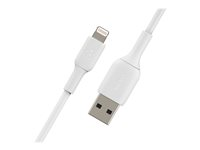 Belkin BOOST CHARGE - Lightning-kabel - Lightning hann til USB hann - 1 m - hvit (en pakke 2) CAA001BT1MWH2PK