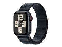 Apple Watch SE (GPS + Cellular) - 2. generasjon - 40 mm - midnattsaluminium - smartklokke med sportssløyfe - vevet nylon - midnatt - håndleddstørrelse: 130-200 mm - 32 GB - Wi-Fi, LTE, Bluetooth - 4G - 27.8 g MRGE3DH/A
