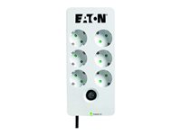 Eaton Protection Box 6 DIN - Overspenningsavleder - AC 220-250 V - 2500 watt - utgangskontakter: 6 - hvit PB6D