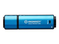 Kingston IronKey Vault Privacy 50C - USB-flashstasjon - kryptert - 16 GB - USB-C 3.2 Gen 1 - TAA-samsvar IKVP50C/16GB