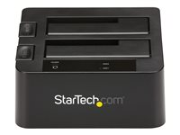StarTech.com Dual-Bay USB 3.1 to SATA Hard Drive Docking Station, USB 3.1 (10 Gbps) Hard Drive Dock, External 2.53.5 SATA IIIIII, SSDHDD Docking Station, Hot-Swap Hard Drive Bay - Top-Loading - Diskkontroller - 2.5", 3.5" - USB 3.1 (Gen 2) - svart SDOCK2U313